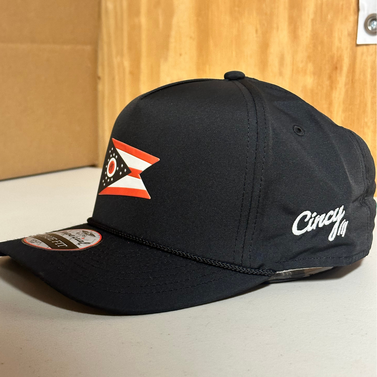 Ohio Flag Hat - Black / Black Rope Hat - 3D Insignia