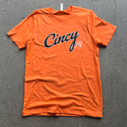 Orange Out T-Shirt with Cincy script logo and claw marks