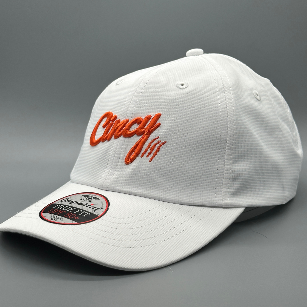 Lightweight Dad Hat - White w/ Orange Logo