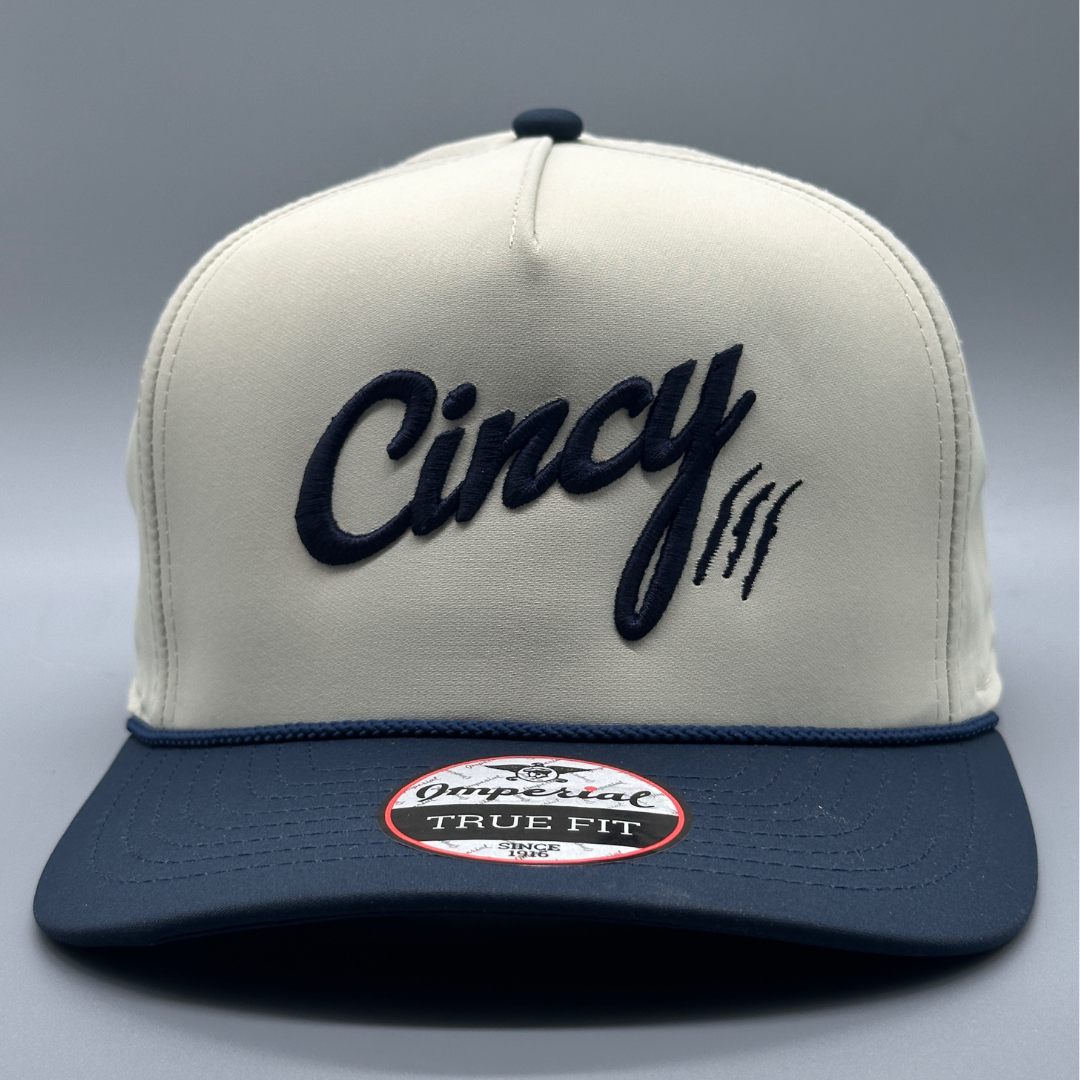 Two Tone Rope Hat - Putty / Navy