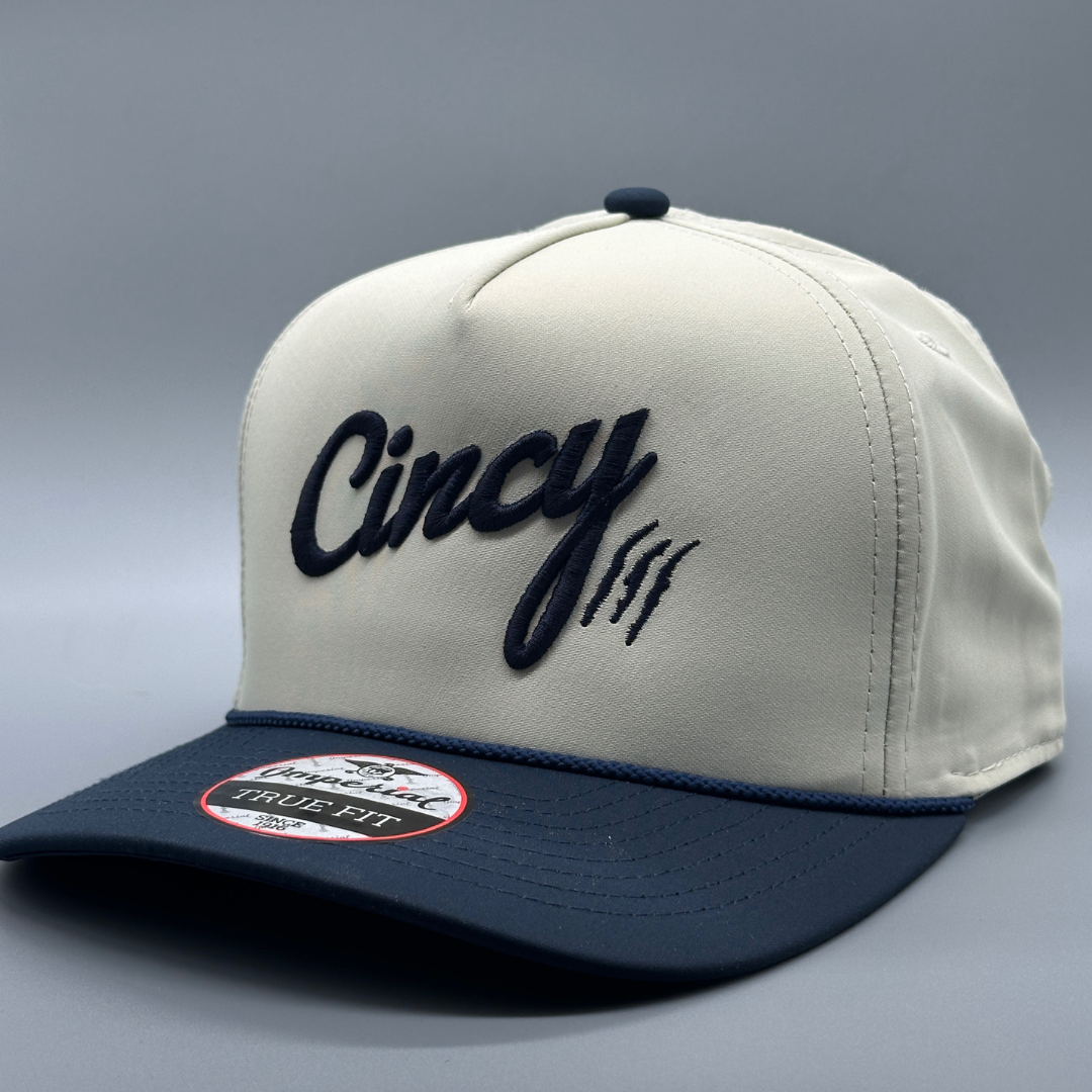 Two Tone Rope Hat - Putty / Navy