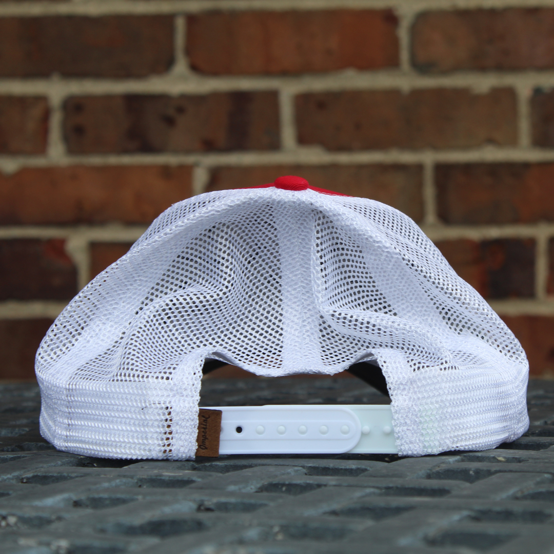 Mesh Back - Red Hat with White Logo