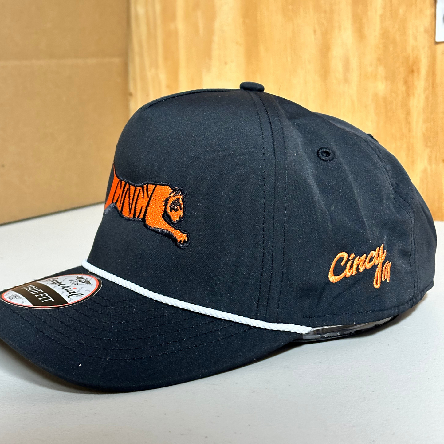 Cincy Tiger - By Hollis Strunk - Black 5 Panel Rope Hat