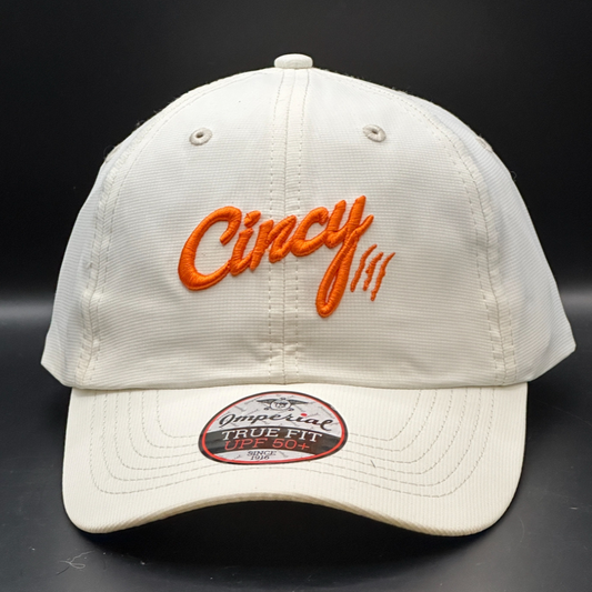 Lightweight Dad Hat - Cream w/ Orange Logo