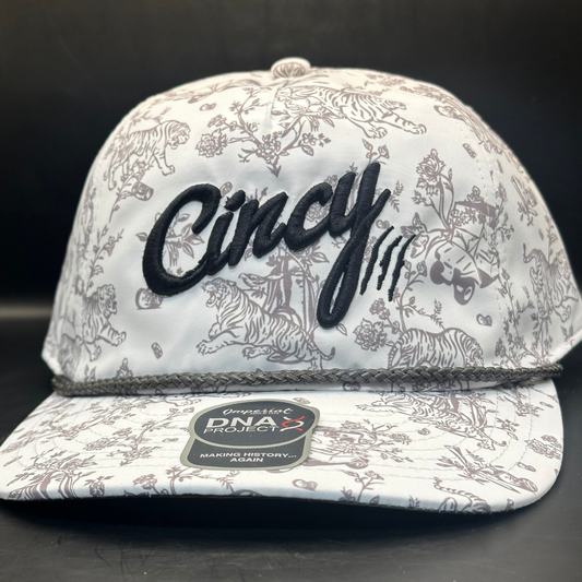 White Tiger Print Rope Hat (available in store at Cincy Shirts!)