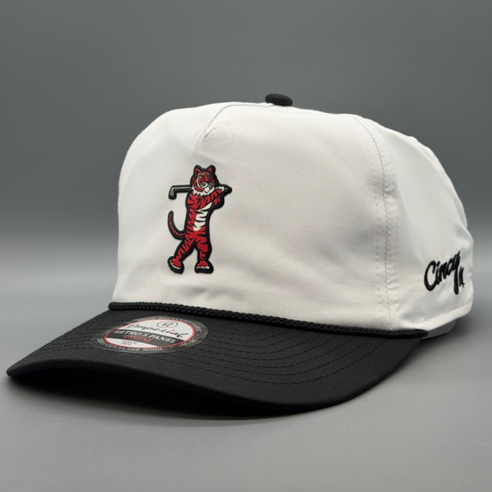 Golfing Tiger - Soft Rope Hat - Two Tone