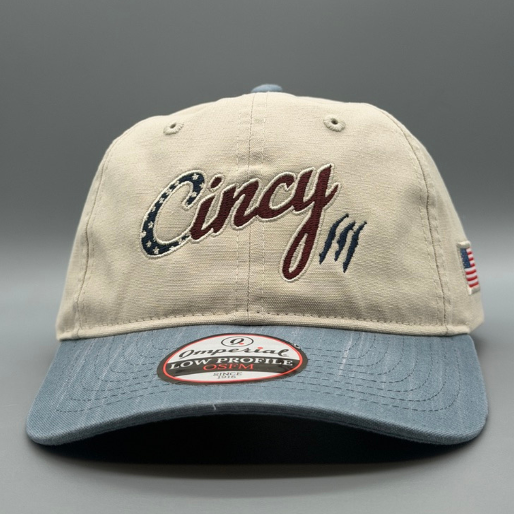 USA Flag Hat - Cotton Two Tone - Breaker Blue Putty