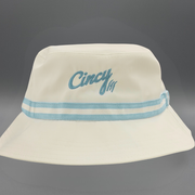 The Little Miami Bucket Hat - White w/ Light Blue Logo