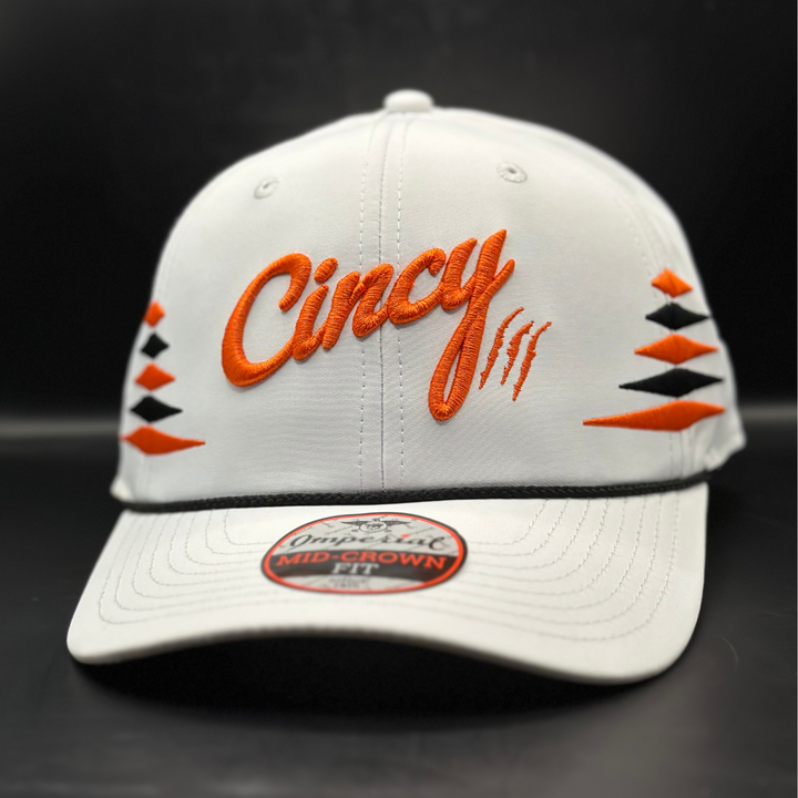 Rope Hat - White (Orange Logo – The Cincy Hat