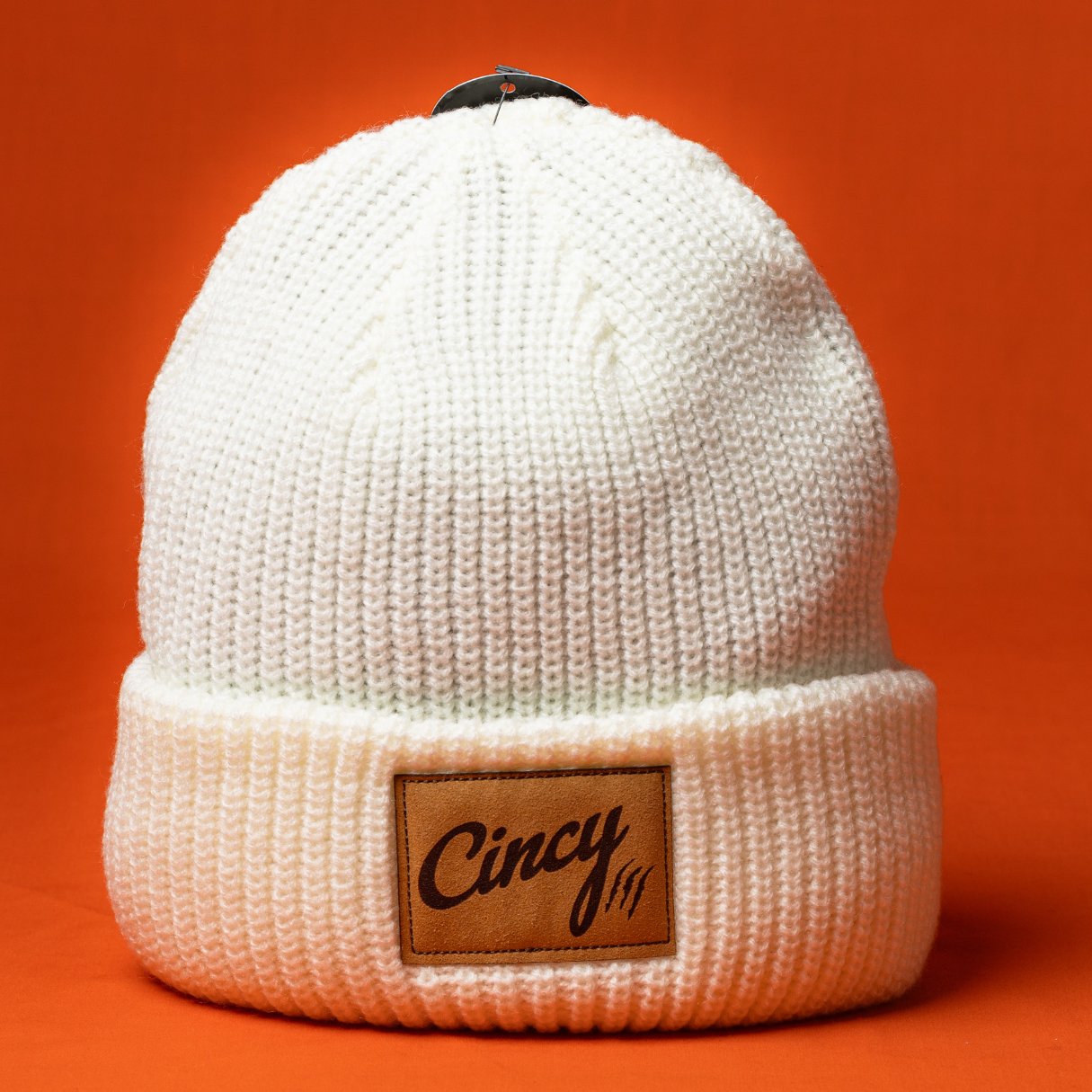 Off-White Knit Beanie - Cincy Patch