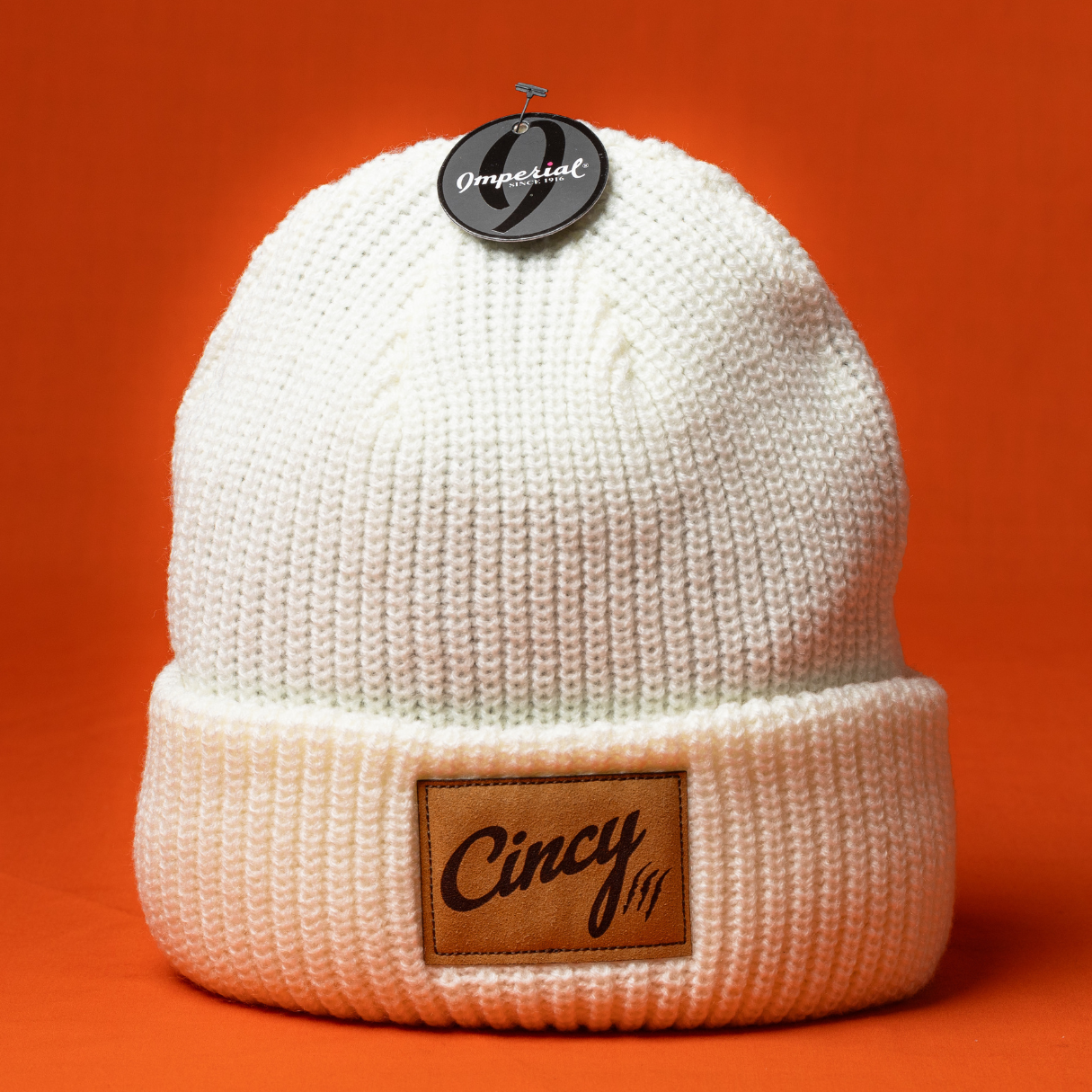 Off-White Knit Beanie - Cincy Patch