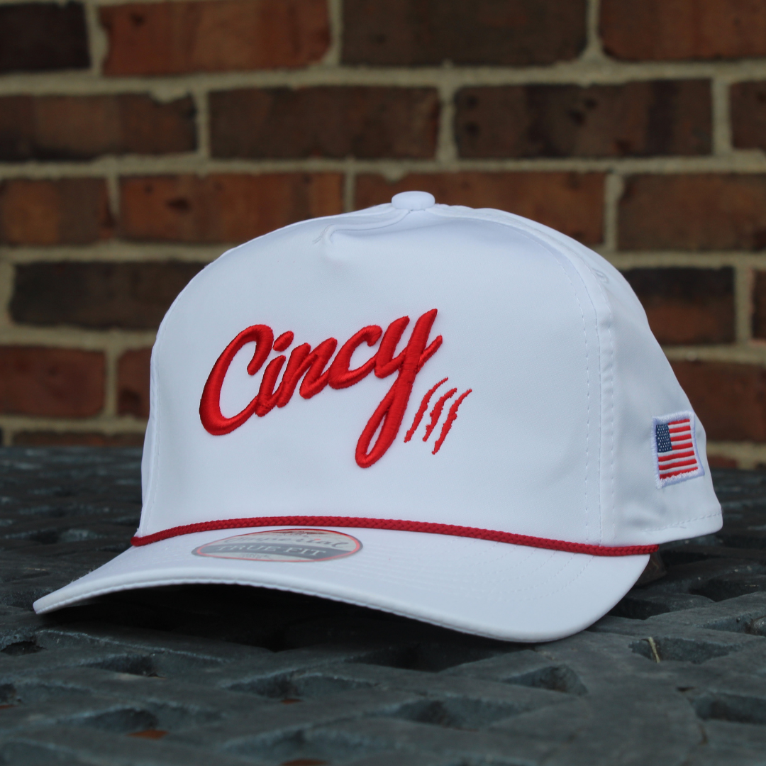 Rope Hat - White Hat with Red Logo
