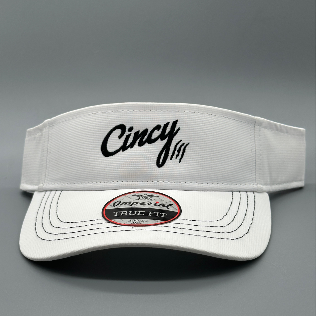Cincy Visor - White with Black Logo