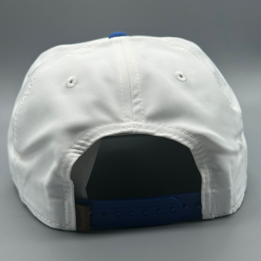 The Soft Rope Hat - White / Blue Two Tone - Orange Logo