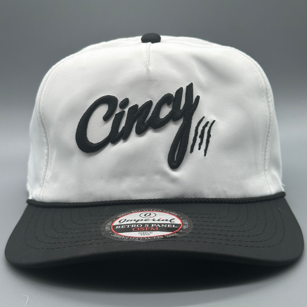 The Soft Rope Hat - White / Black Two Tone - Black Logo