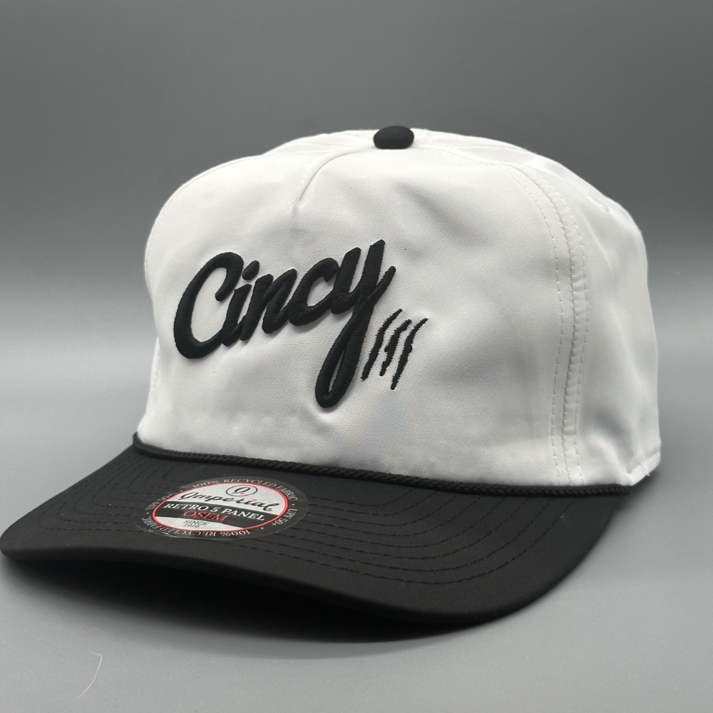 The Soft Rope Hat - White / Black Two Tone - Black Logo