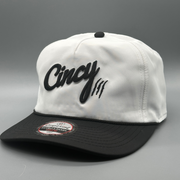 The Soft Rope Hat - White / Black Two Tone - Black Logo