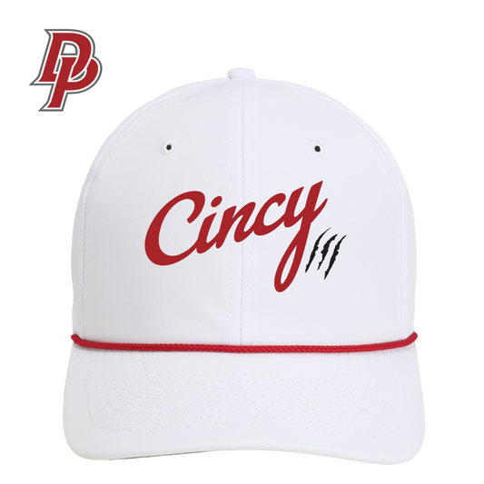 [PRE-ORDER] Deer Park Wildcats - White / Red Mid-Crown Rope Hat