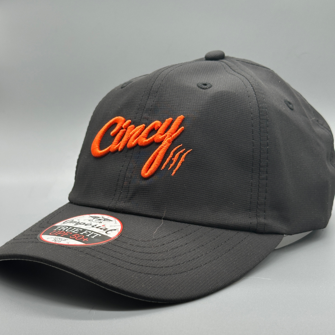 Lightweight Dad Hat - Black w/ Orange Logo