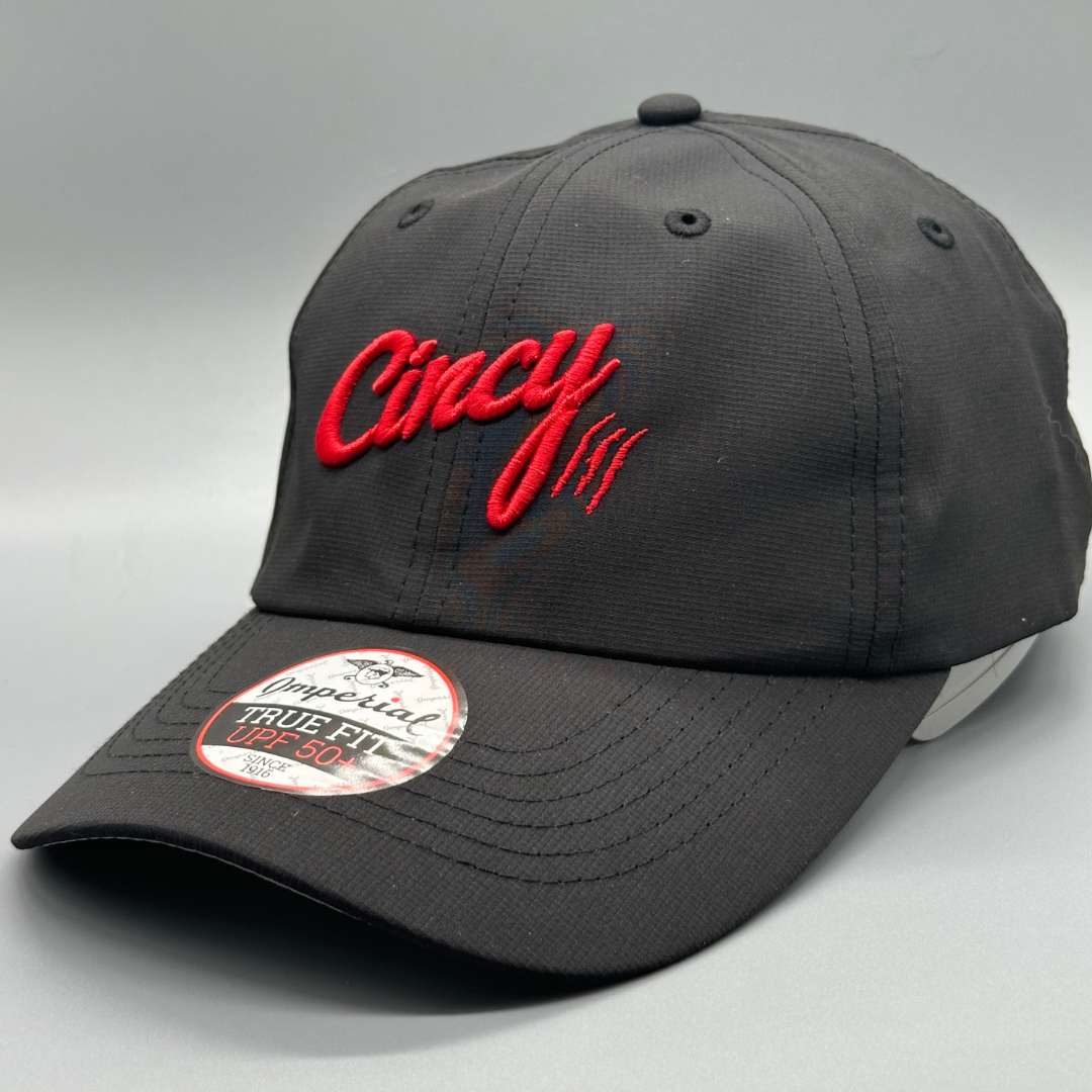 Lightweight Dad Hat - Black w/ Red Logo