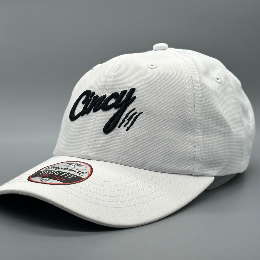 Lightweight Dad Hat - White w/ Black Logo