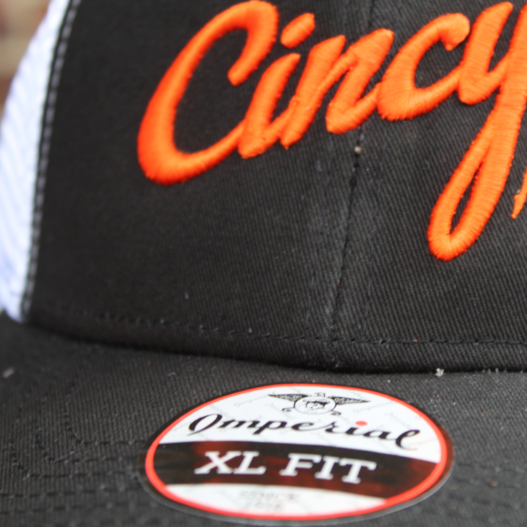XL Mesh Back - Black w/ Orange Logo