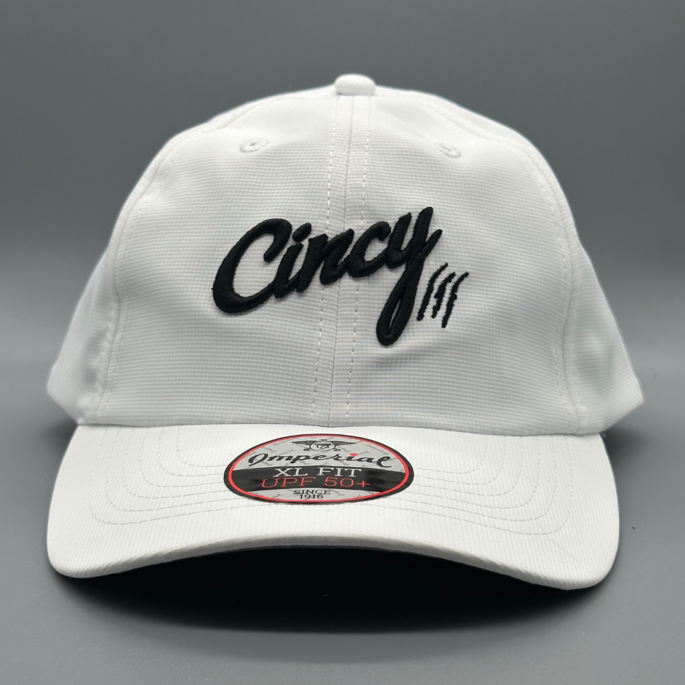 XL Performance Hat - White w/ Black Logo