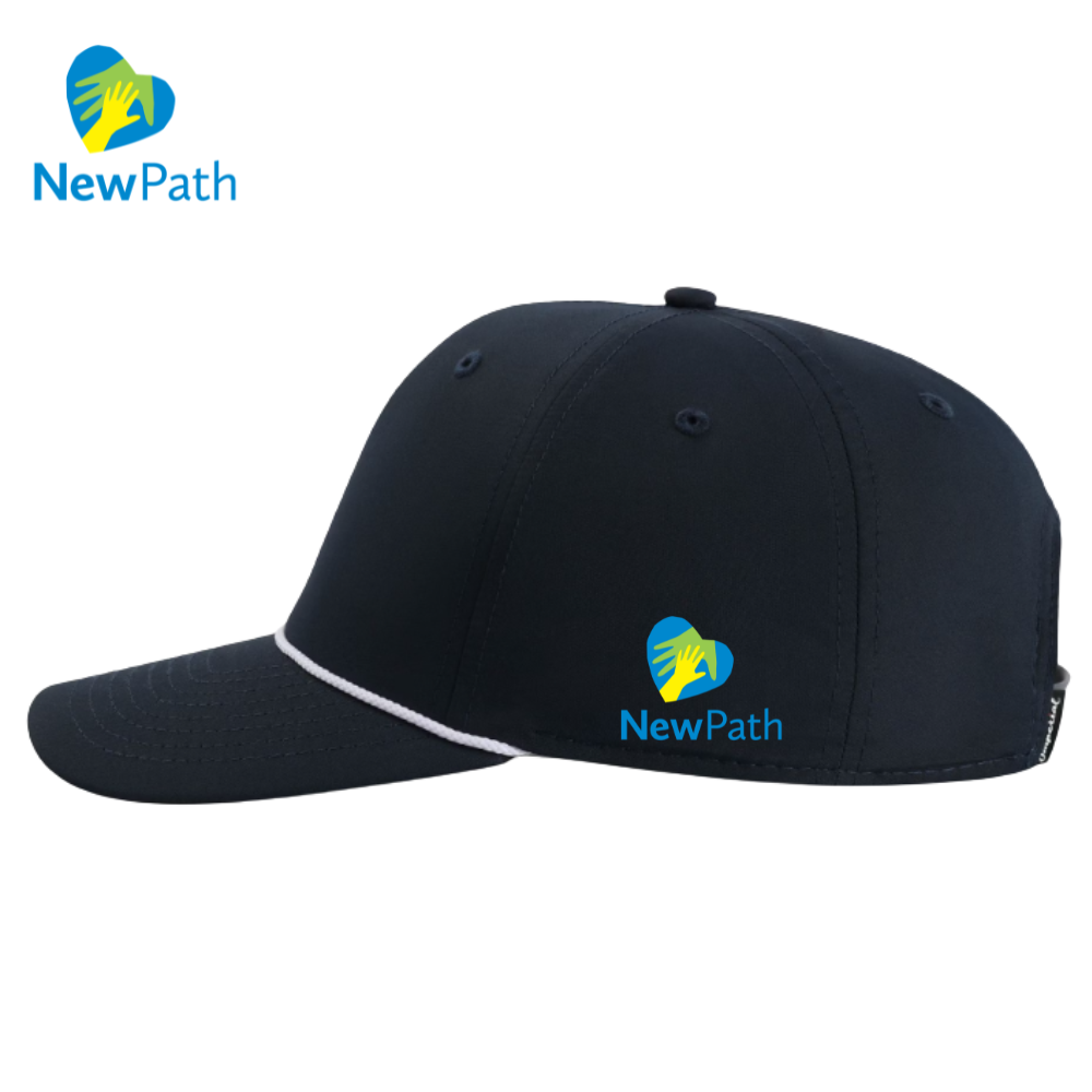NewPath Mid-Crown Rope Hat Navy with White Rope side